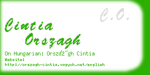 cintia orszagh business card